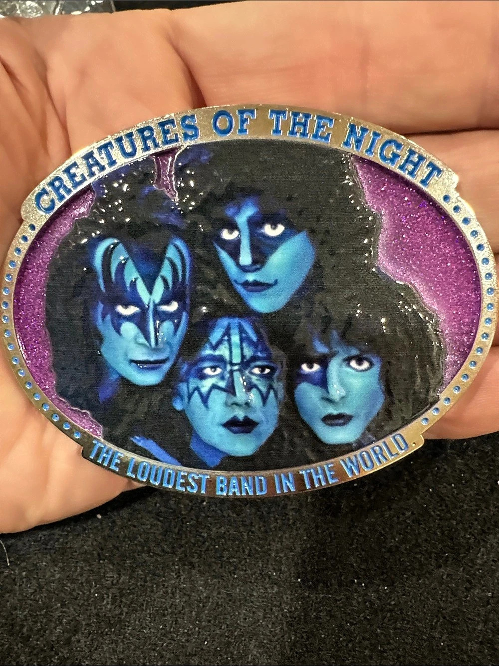 KISS Creatures of the Night Belt Buckle Blue